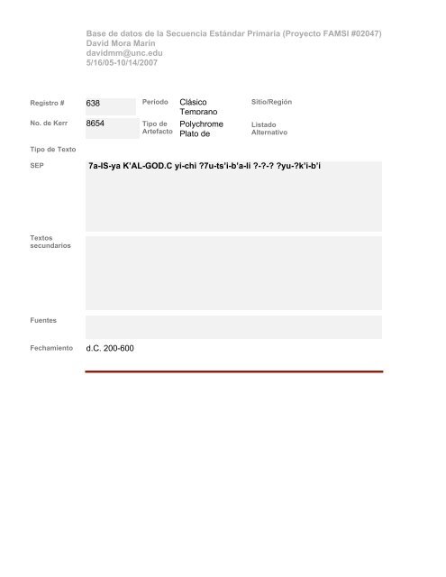 Base de datos de textos SEP - Famsi