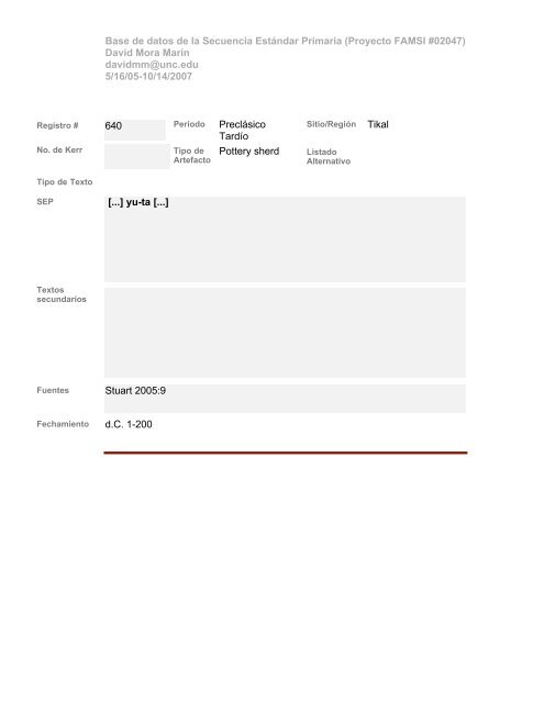 Base de datos de textos SEP - Famsi