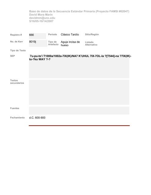 Base de datos de textos SEP - Famsi