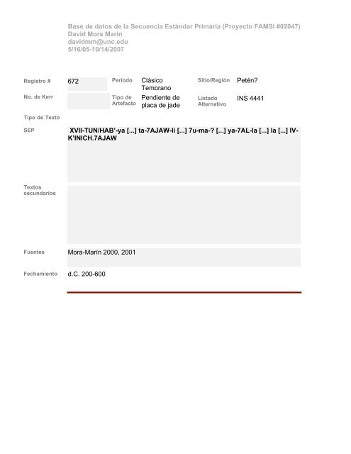 Base de datos de textos SEP - Famsi