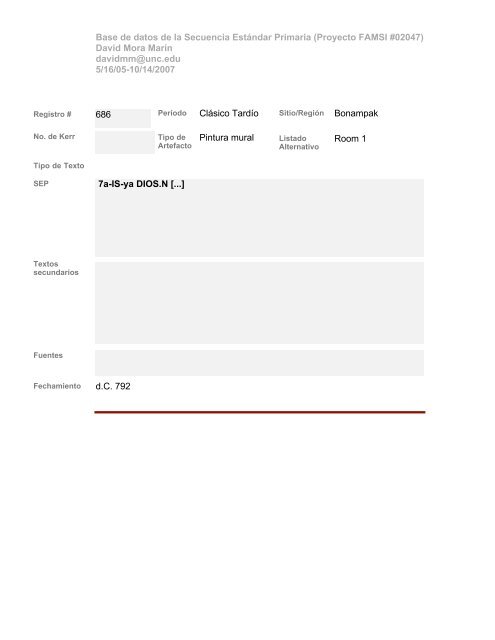 Base de datos de textos SEP - Famsi