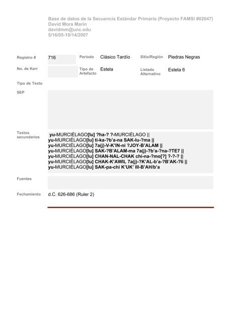 Base de datos de textos SEP - Famsi