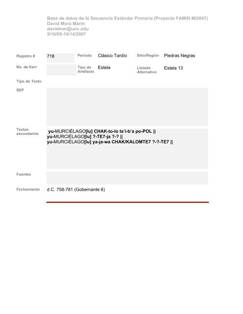 Base de datos de textos SEP - Famsi