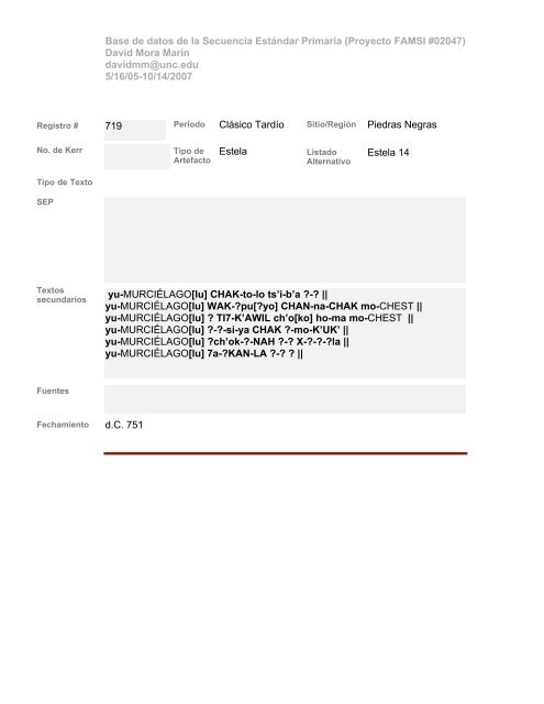 Base de datos de textos SEP - Famsi