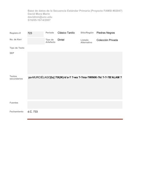 Base de datos de textos SEP - Famsi