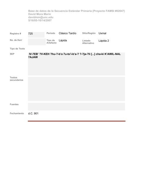 Base de datos de textos SEP - Famsi