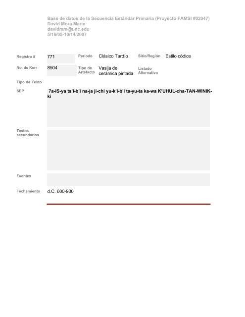 Base de datos de textos SEP - Famsi