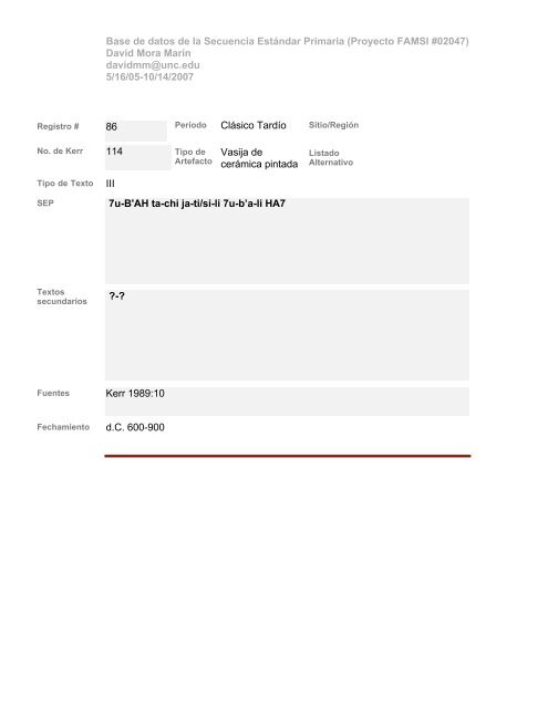 Base de datos de textos SEP - Famsi