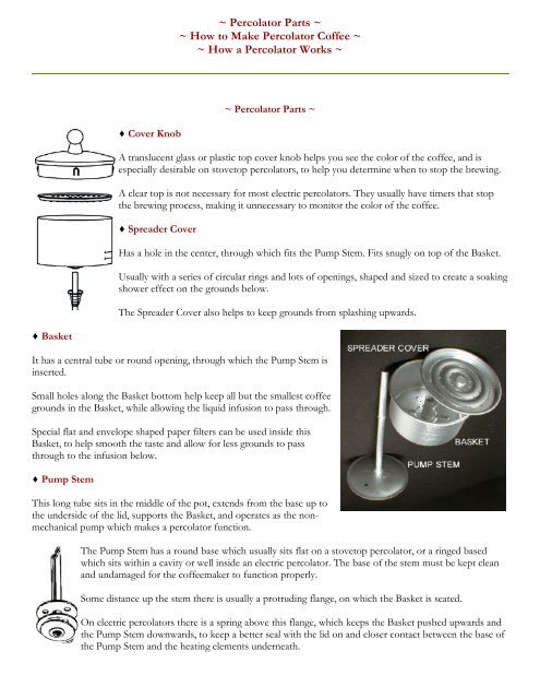 How Coffee Percolators Work - Fante's