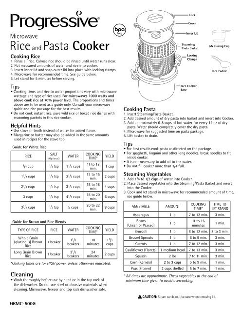 Progressive GMRC-500G Microwave Rice and Pasta Cooker