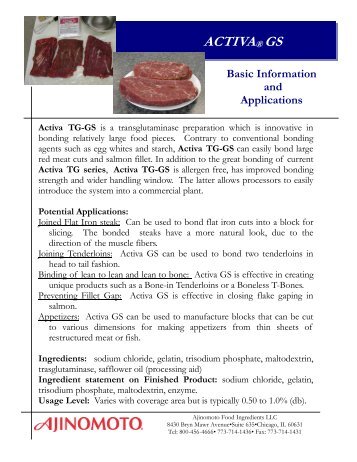 Activa GS - Transglutaminase Preparation