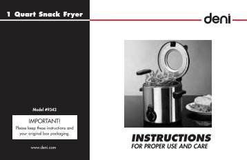 Deni Deep Fryer Manual