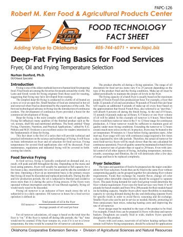 Deep-Fat Frying Basics for Food Services - Robert M. Kerr Food ...