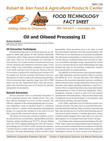 FAPC-159 Oil and Oilseed processing II - Robert M. Kerr Food ...