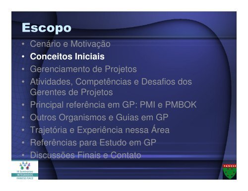 Gerenciamento de Projetos de TI - Fapese