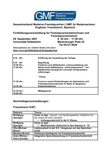 Gesamtverband Moderne Fremdsprachen ( GMF )in Niedersachsen ...