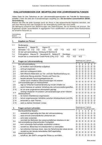 evaluationsbogen zur beurteilung von lehrveranstaltungen