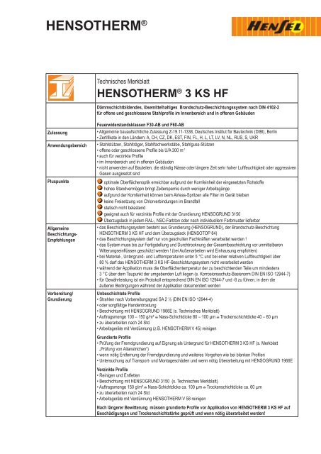 hensotherm® 3 ks hf - farben-klein.de