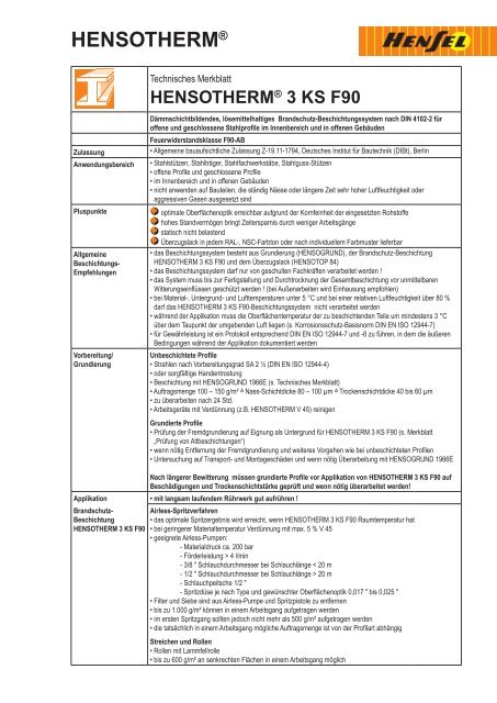 hensotherm® 3 ks f90 - Farben Klein GmbH