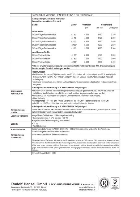 hensotherm® 3 ks f90 - Farben Klein GmbH