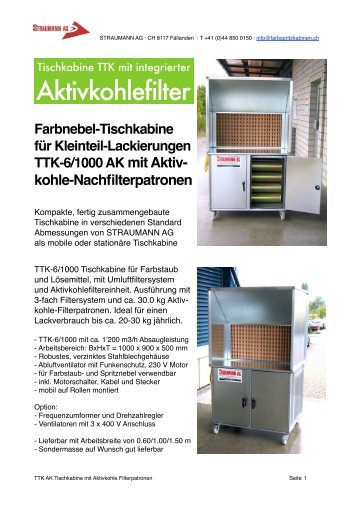 TTK AK Beschrieb - Straumann AG Lufttechnik + Farbspritzkabinen