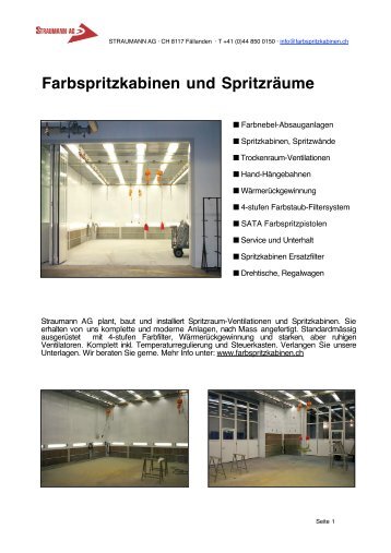 Industriekabine PDF - Straumann AG Lufttechnik + Farbspritzkabinen