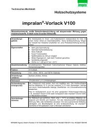 Technische Informationen impralan Vorlack V100 - Farbtex