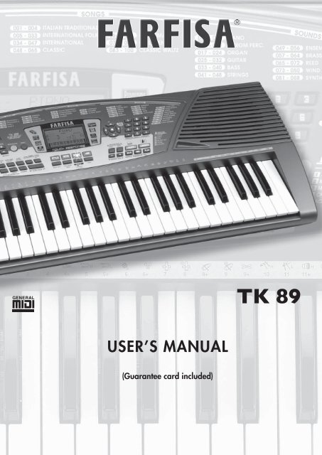 USER'S MANUAL - Con Farfisa il MADE IN ITALY vince