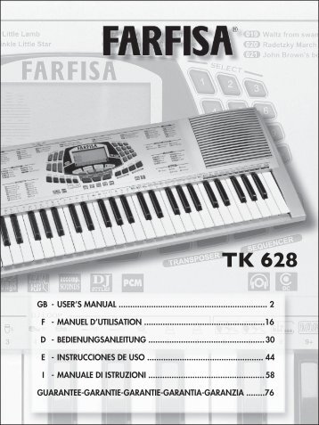 gb - user's manual 2 f - manuel d'utilisation - Con Farfisa il MADE IN ...