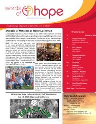 Decade of Mission at Hope Lutheran - Hope Lutheran Church