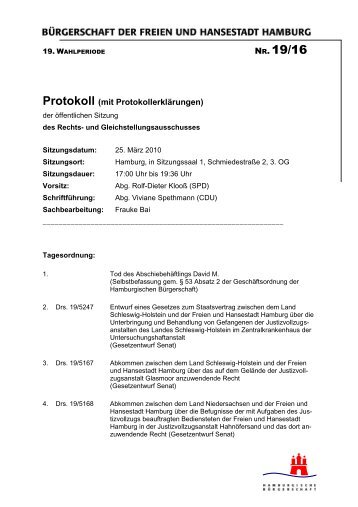 Protokoll der Rechtsausschussitzung vom 25.3.2010 ... - Farid Müller