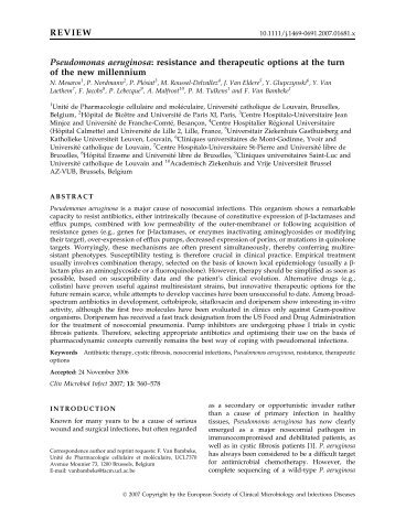 REVIEW Pseudomonas aeruginosa: resistance and ... - UCL