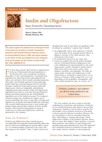 Inulin and Oligofructose