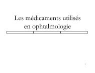 Les médicaments utilisés en ophtalmologie