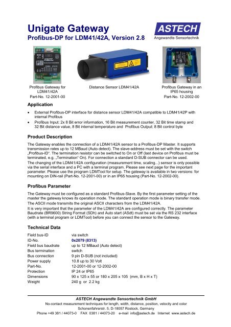 Unigate Gateway Profibus-Dp for LDM41/42A - ASTECH Gmbh