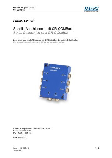 Serial Connection Unit Cr-Combox - ASTECH Gmbh