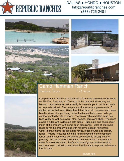 Camp Hamman Ranch Republic Ranches