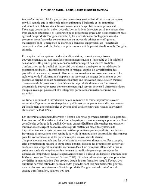 1 Chapitre 5 La salubrité des aliments et la santé ... - Farm Foundation