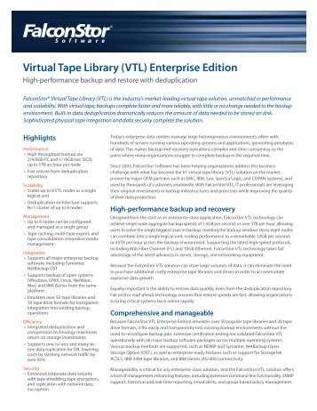 Virtual Tape Library (VTL) Enterprise Edition - Sunstar Company