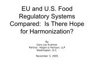 EU and US Food Regulatory Systems Compared - Farm Foundation
