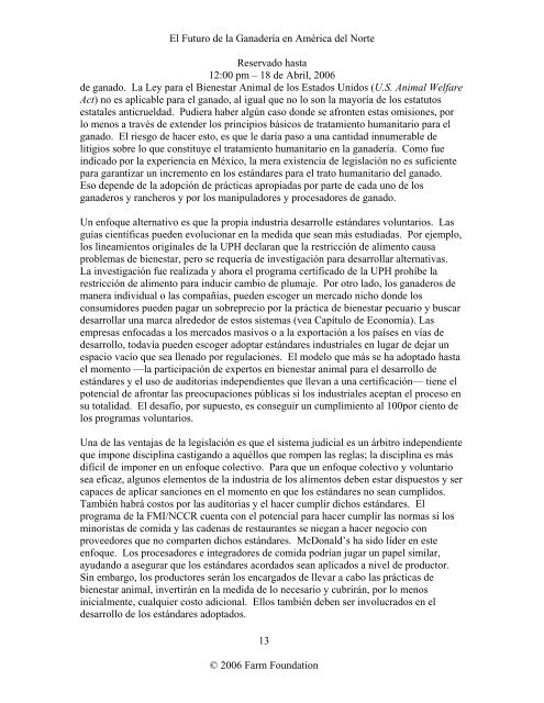 El Futuro de la Ganadería en América del Norte ... - Farm Foundation