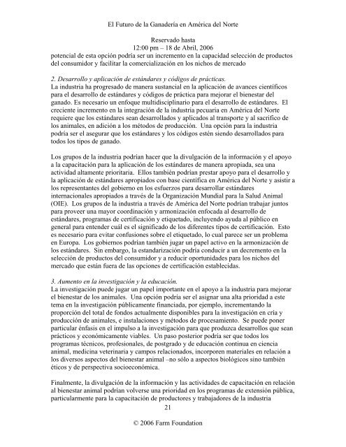 El Futuro de la Ganadería en América del Norte ... - Farm Foundation