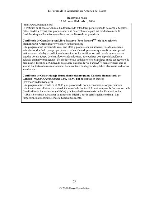 El Futuro de la Ganadería en América del Norte ... - Farm Foundation