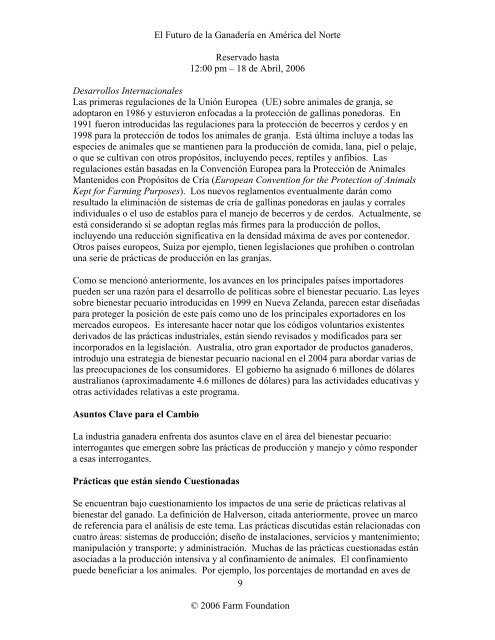 El Futuro de la Ganadería en América del Norte ... - Farm Foundation