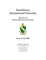 Dir. of House Operations Resource Guide - FarmHouse Fraternity