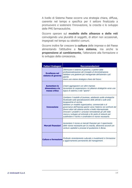 Estratto dal Rapporto: ?Quale futuro per le PMI ... - Farmindustria