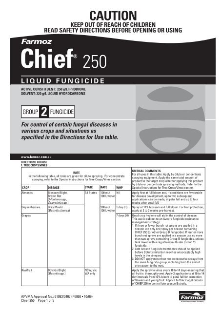 Chief 250 pmanual - Farmoz