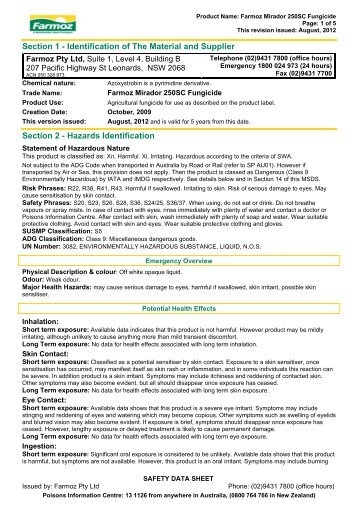 msds - mirador 250 sc - Farmoz