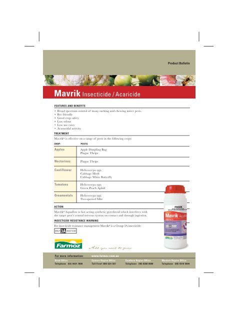 Mavrik Insecticide / Acaricide - Farmoz