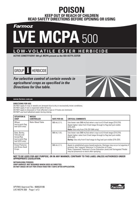 LVE MCPA 500 pmanual - Farmoz